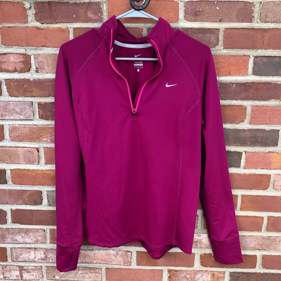 Nike Tops - Nike Dri-Fit Burgundy Quarter Zip